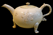 Private collection teapot from c. 1760 uses same sprig molds as this sweetmeat dish from a private collection.